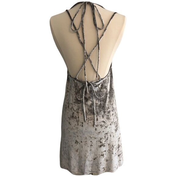 Lulus Silver Gray Crushed Velvet Mini Dress - Picture 5 of 9